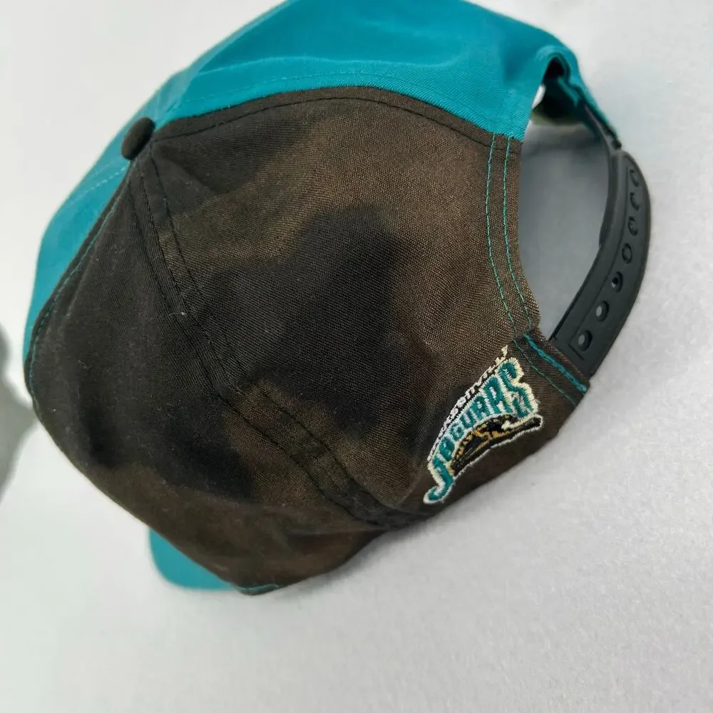 90s Jacksonville Jaguars Banned Logo Eastport Tri Panel Wrap Around SnapBack hat